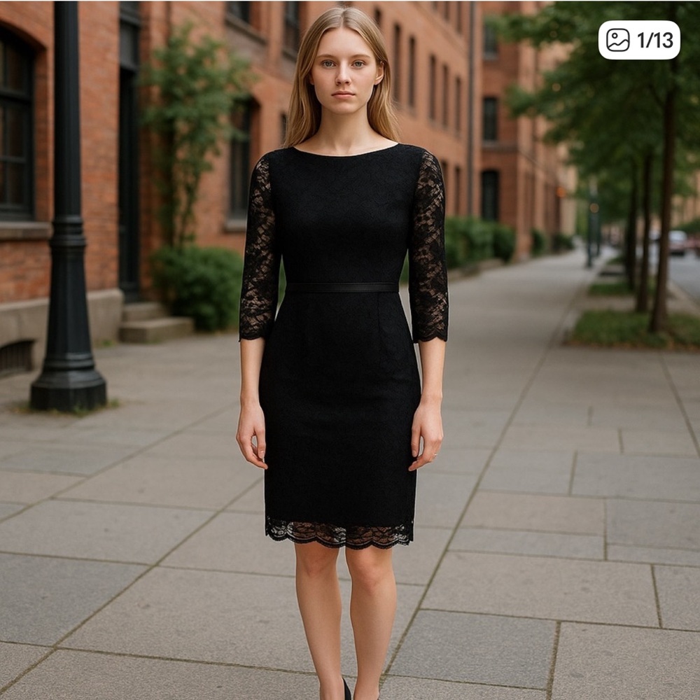 The Limited Lace Sheath Black Dress